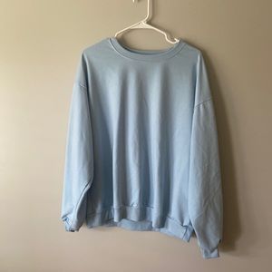 oversized blue crew neck
